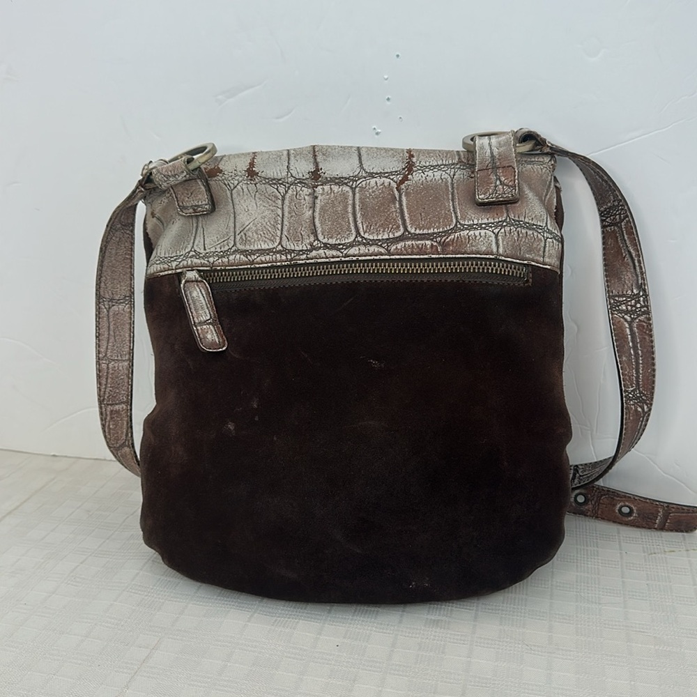 Nuovedive Made in Italy leather & suede with alligator print trim - Picture 3 of 10